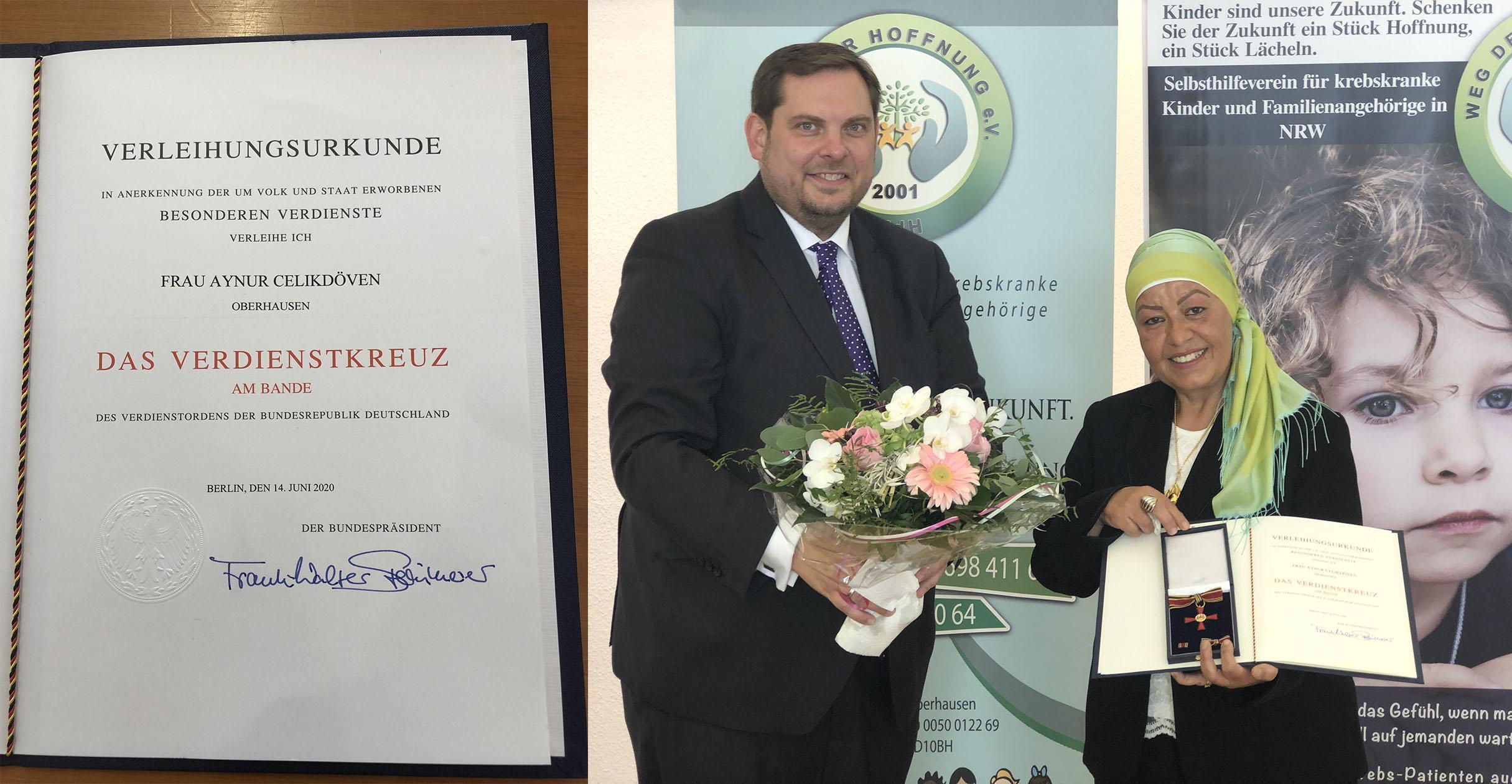 Verleihung des Bundesverdienstkreuzes am 10.09.2020 an Aynur Celikdöven